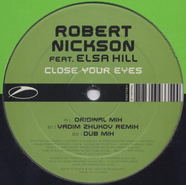 Robert Nickson Feat. Elsa Hill – Close Your Eyes