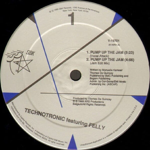 Technotronic Featuring Felly ‎– Pump Up The Jam